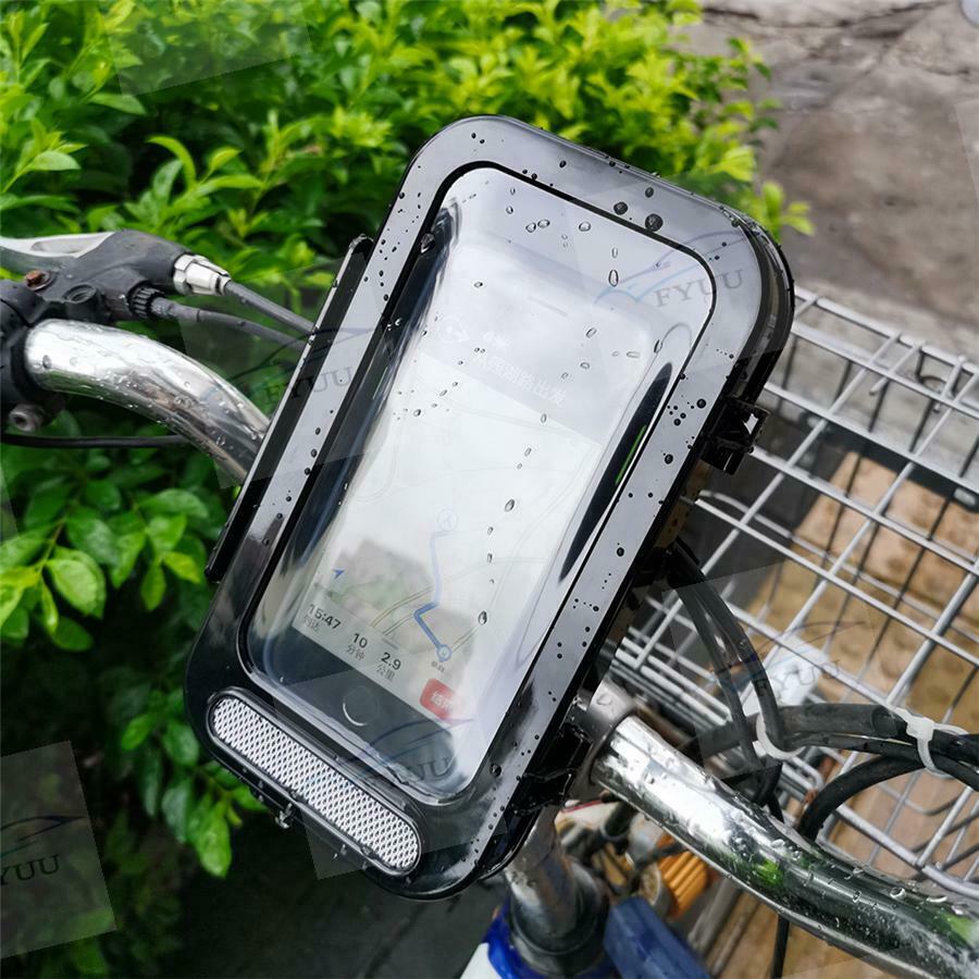Motorcycle Handlebar Phone Holder Stand for 4.5-7" Mobile Cell Phones Waterproof
