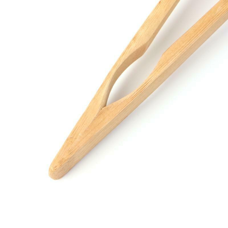 Bamboo Wooden Food BBQ Salad Toast Tongs Cake Pastry Tea Clip Clamp Kitchen Tool