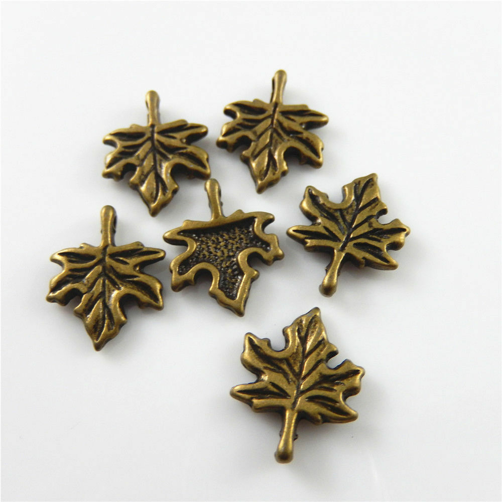 Wholesale 65pcs Zinc Alloy Mini Maple Leaves Pendants Charms Crafts Making 08209