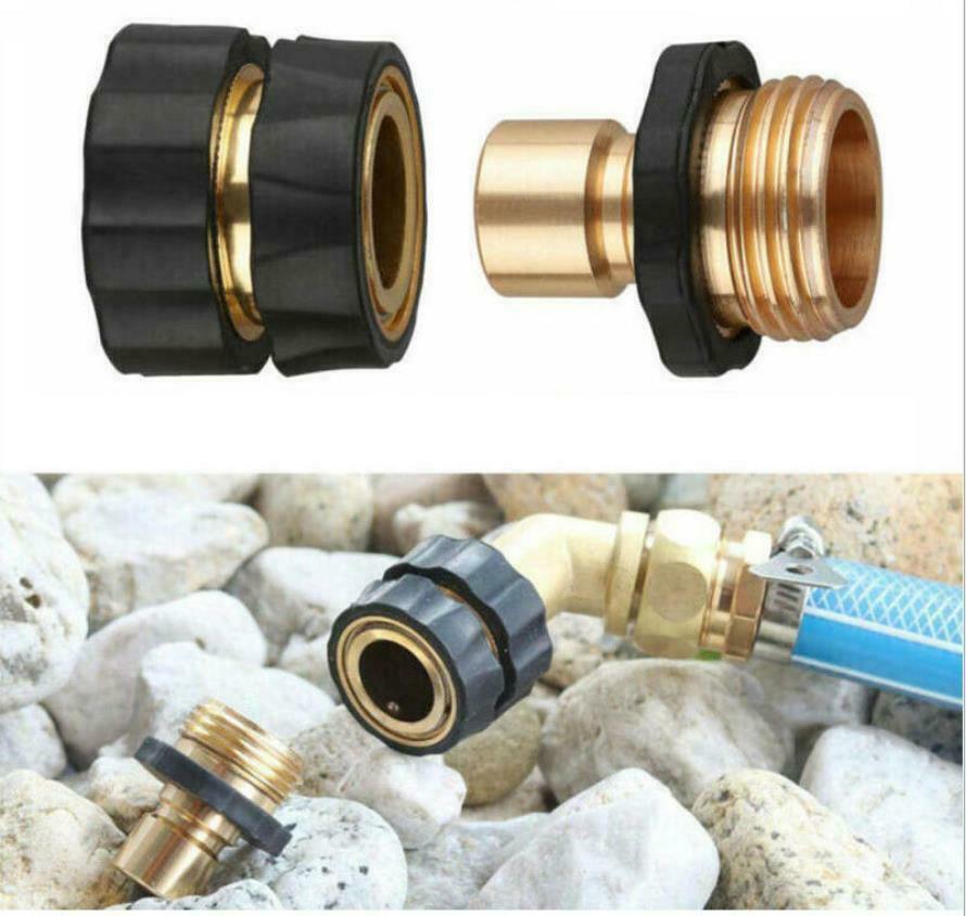 4 Pairs Of Universal Garden Hose Quick Connect Kit Brass Joint Adapter Connector