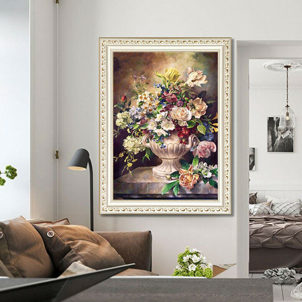 Flower DIY Work DIY 5D Diamond Painting Kit Rhinestone Needlework 12x8inch