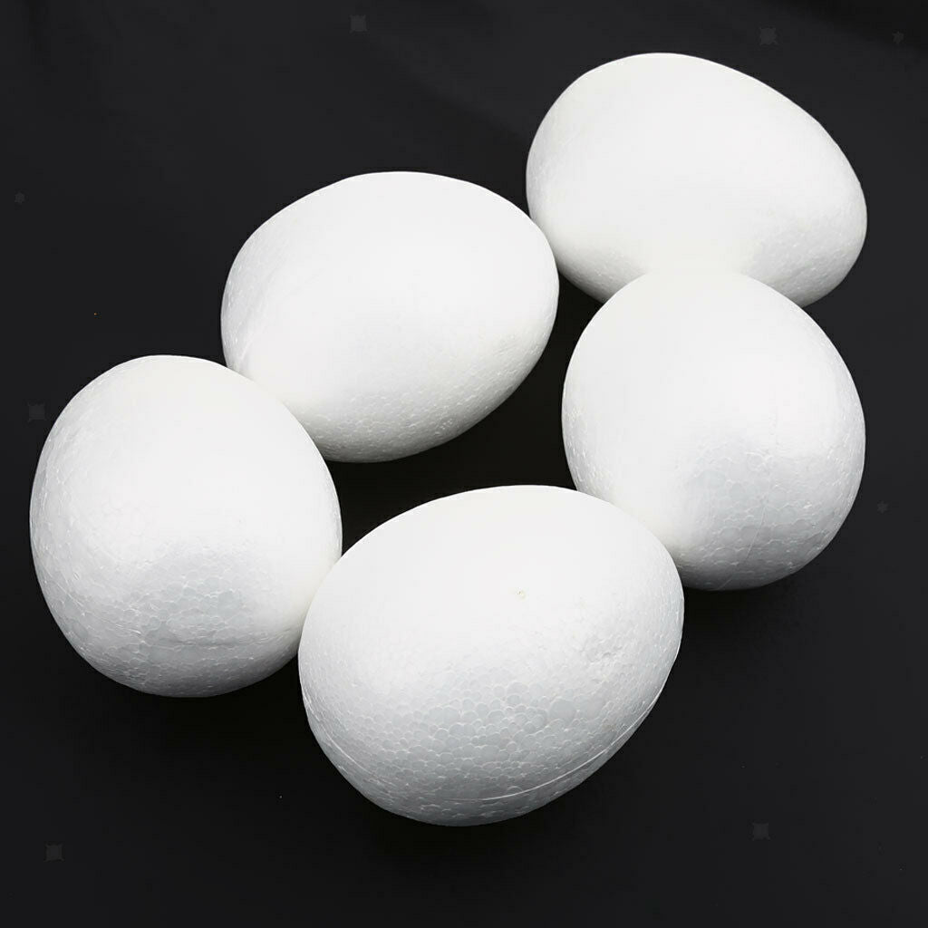 5 lot White Decorate Foam Egg Easter Craft Festive Decor Modelling Craft
