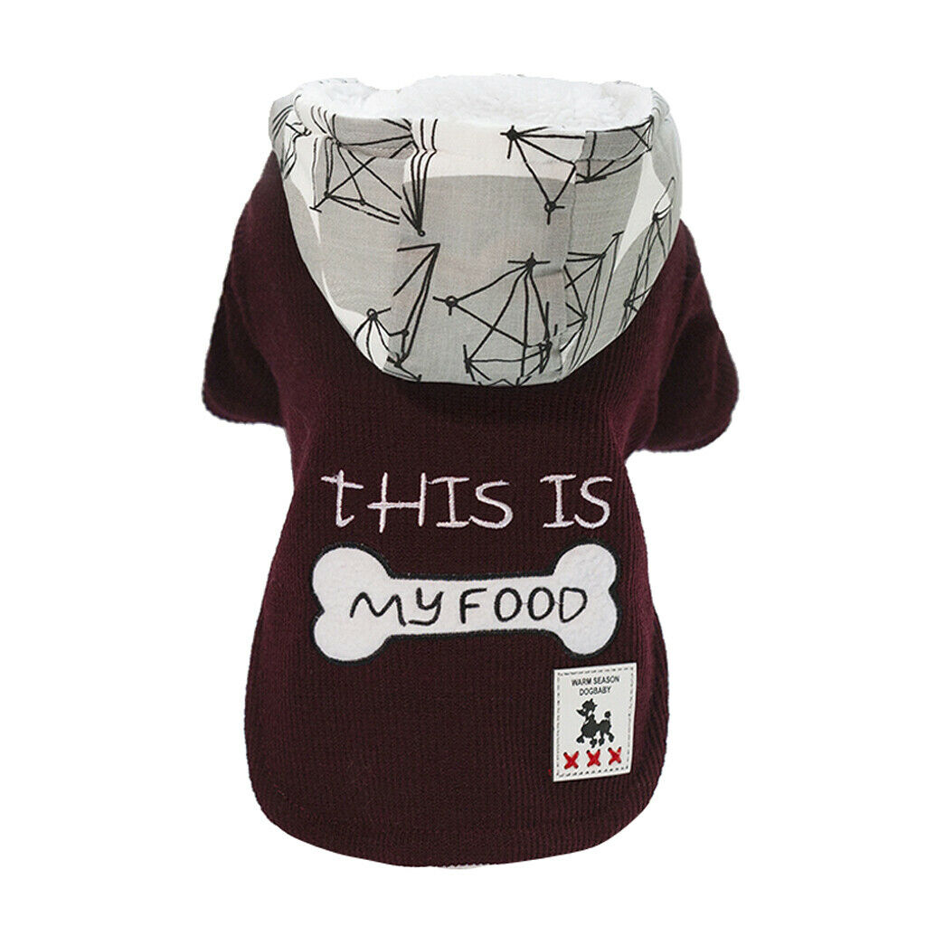 Dog Coat Hoodie Pet Winter Clothes Warm Soft for Medium Large Dogs Red L