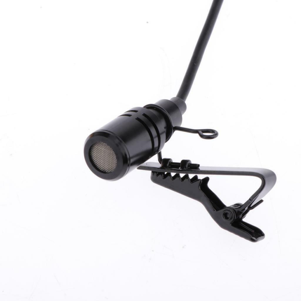 Lavalier Lapel Mic Microphone 6.5mm Output Plug Condenser Microphone Black