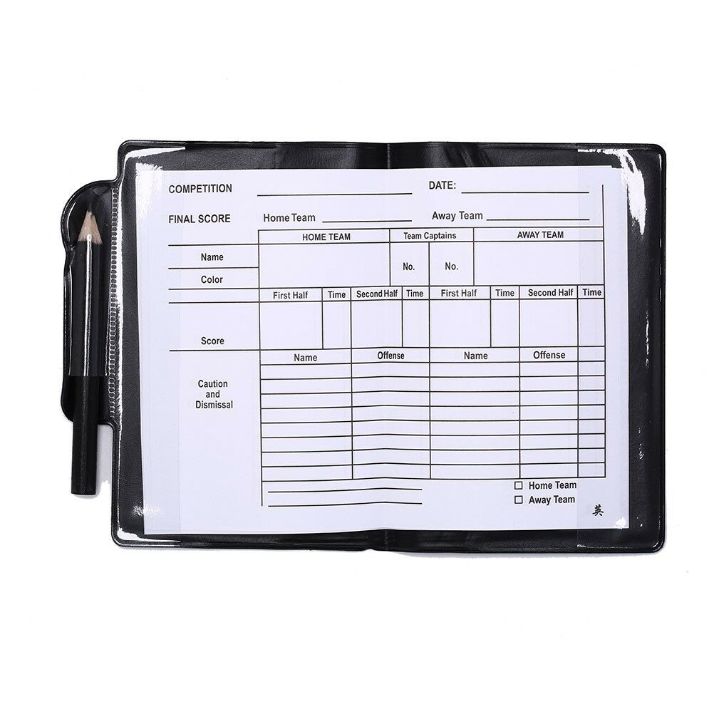 Professional Soccer Referee Wallet Football Red Yellow Card Pencil Log Boo.l8
