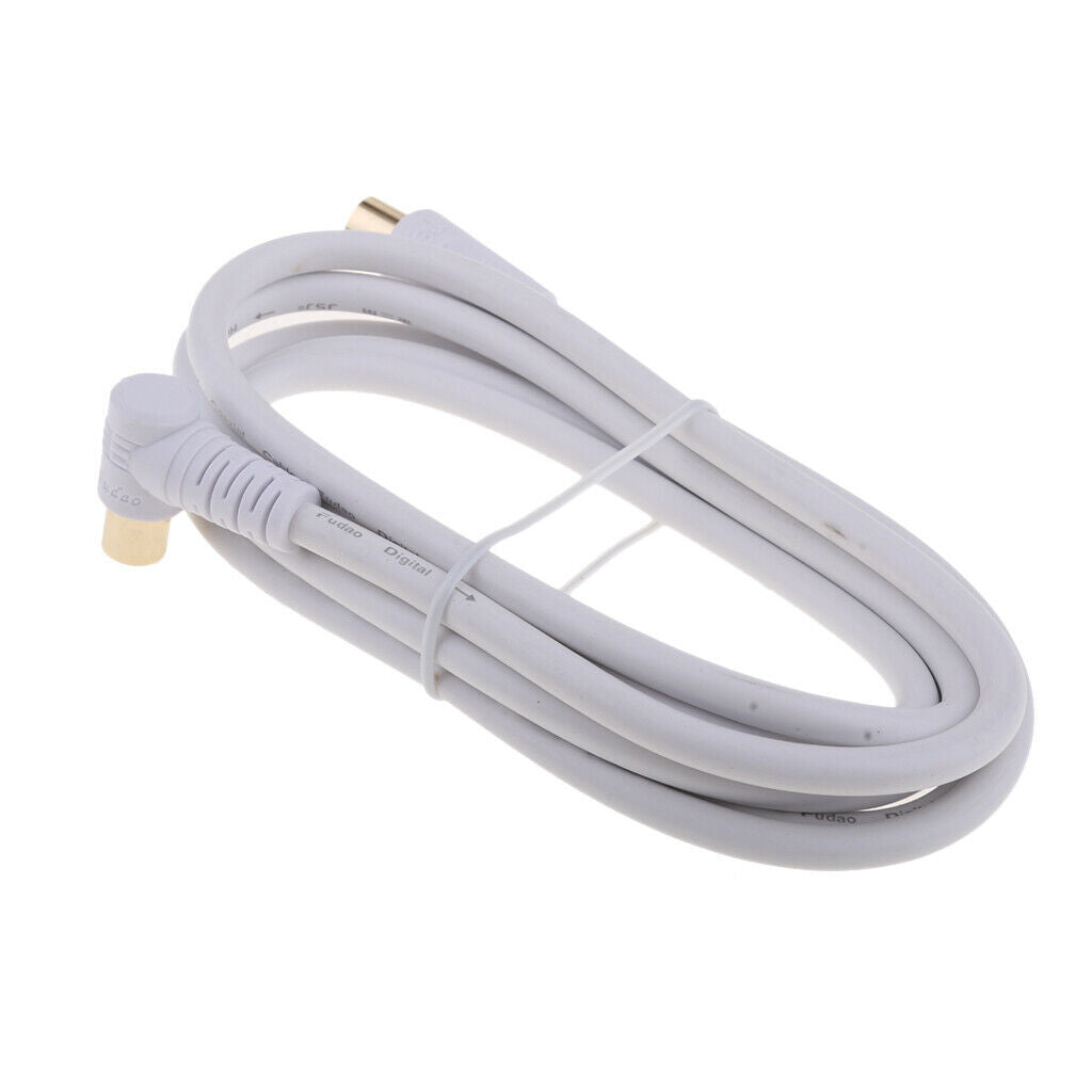 90 Degree TV 9mm Coaxial Cable Aerial Male to Male RF Antenna Cable