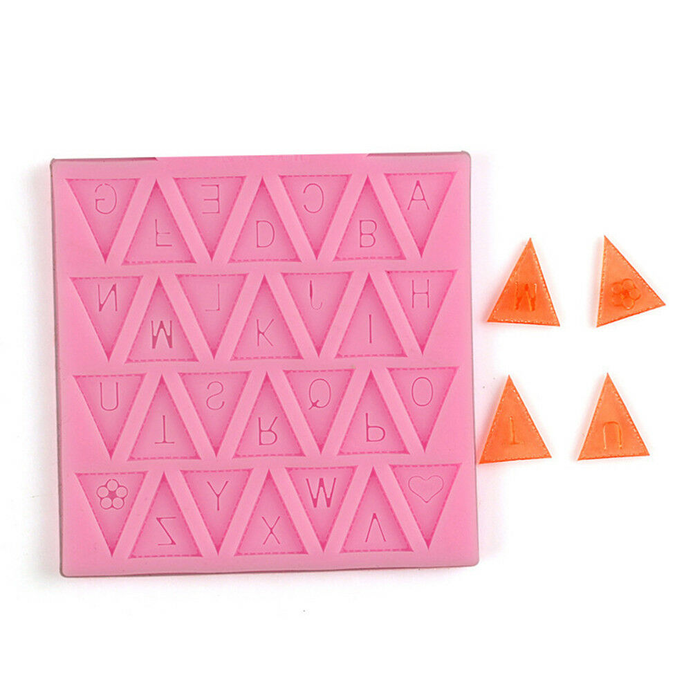 Cooking Flag Shape 26 Letters Silicone Mold Chocolate Cake Tool.l8