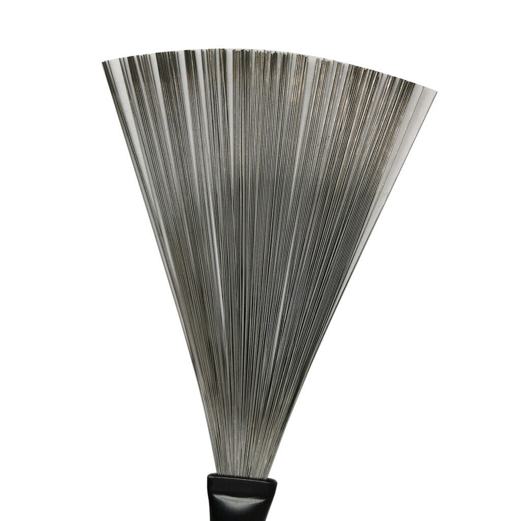 1 Pair Drum Brush Retractable Drum Wire Brush With Aluminum Handle Black