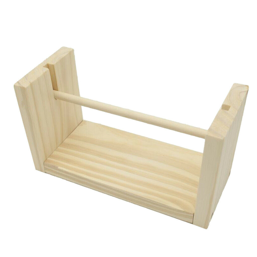 Natural Wooden Bobbins Thread Spools Rack Sewing Wire Storage Winding L