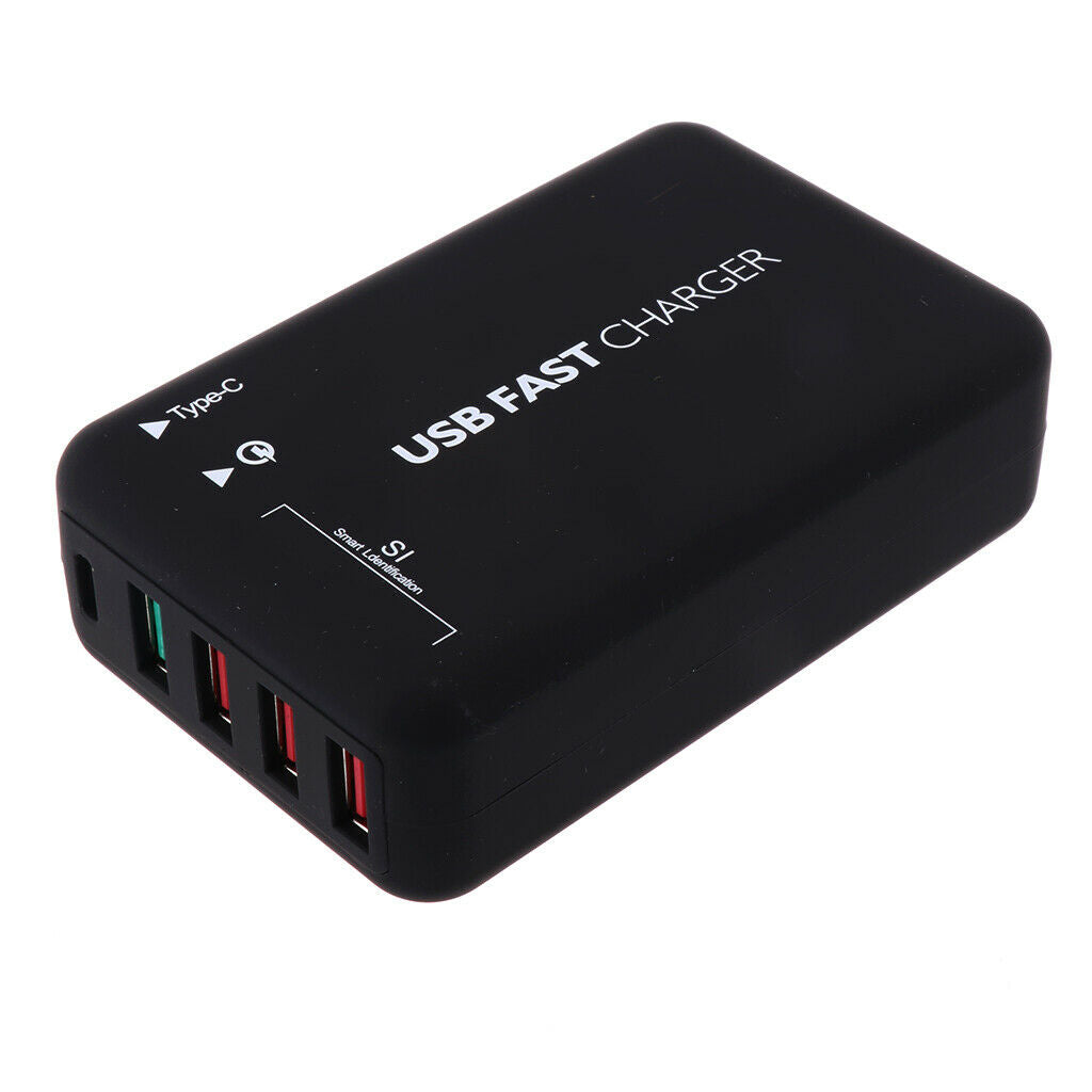 USB Type-C 50W 6-Port USB Charger QC3.0 Fast Charging Station UK Plug