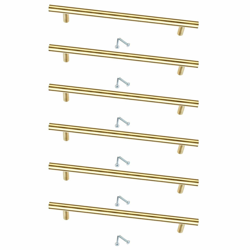 6x Stainless Steel Modern Style Door Handle Cabinet T Bar Drawer Pulls 200mm