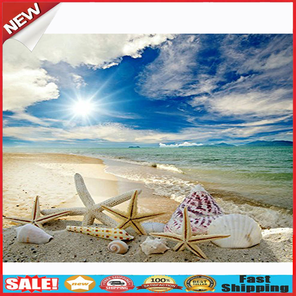 DIY Full Square Drill Diamond Painting Beach Shell Embroidery Mosaic Craft  @