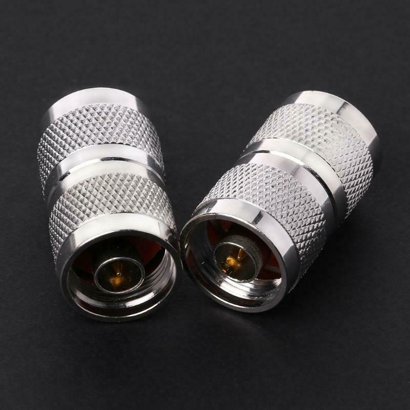 2 Pcs RF N Plug Male to N Plug Male N-JJ Coaxial Connector Antenna Cable Adapter