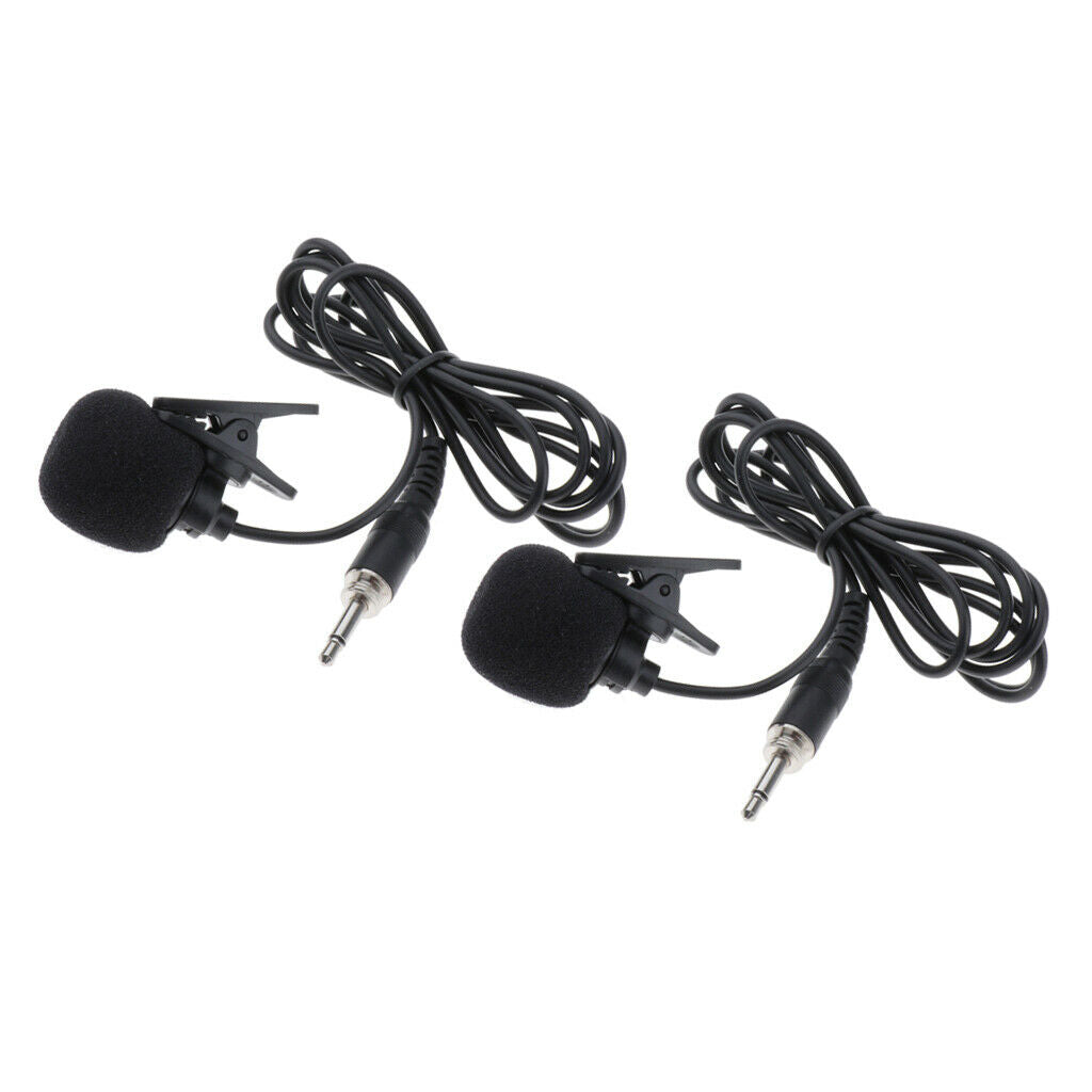 Pack of 2 1/8" (3.5mm) Lavalier Microphone Lapel Tie Clip for Transmitter
