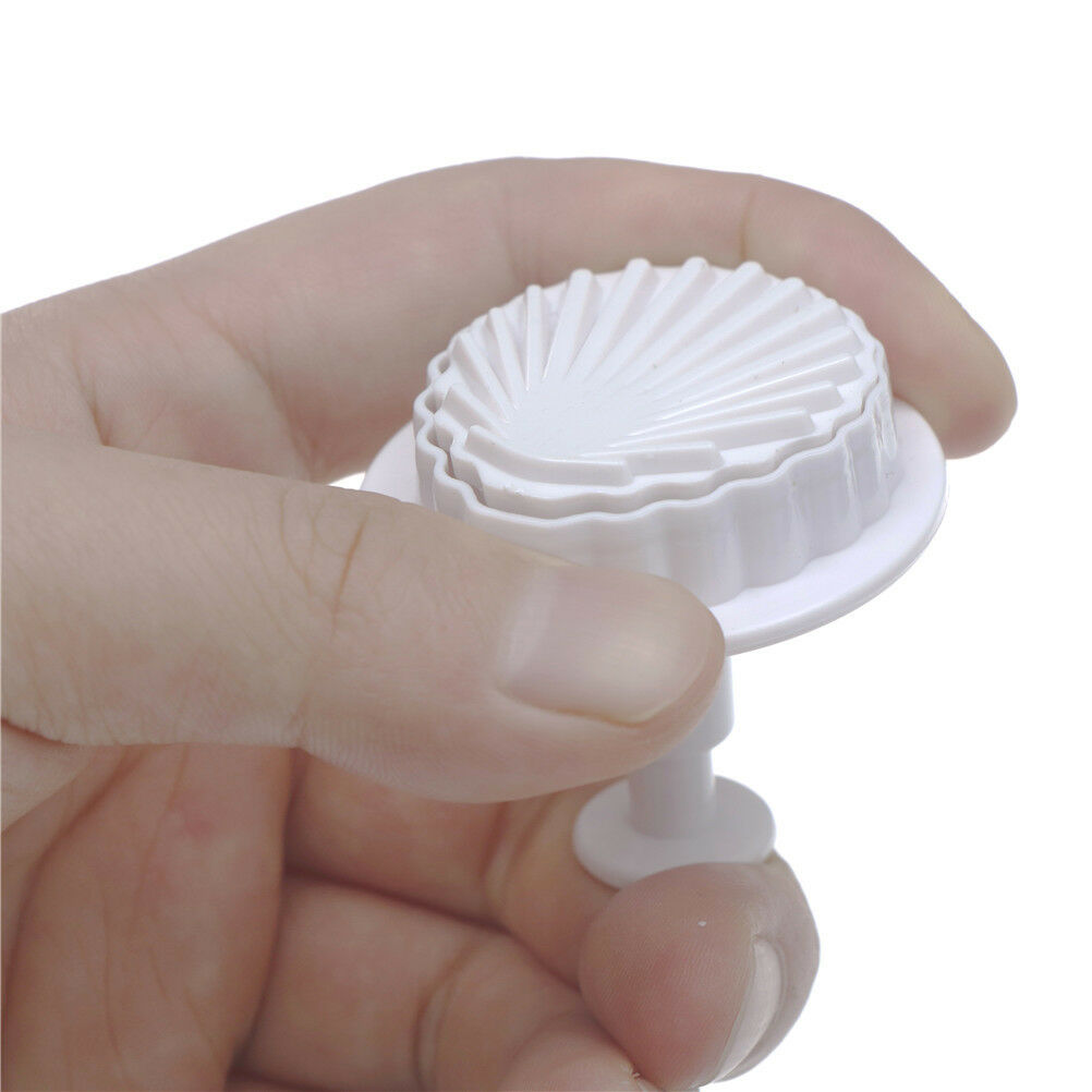 3x Shell Shape Plunger Cutter Fondant Cake Decor Tools SugarCraft Cookie`M.l8