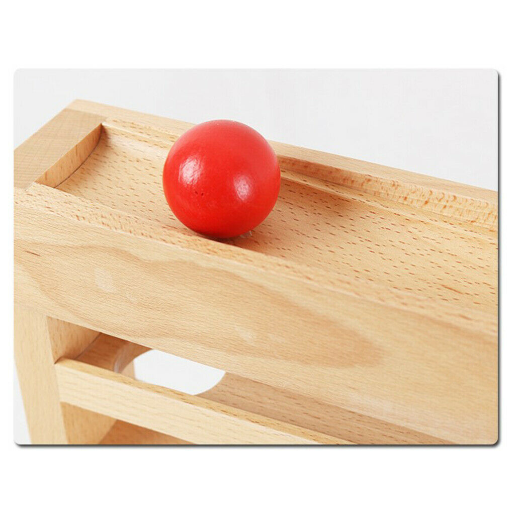 5 Layers Wooden Ball Ramp Racer with 4 Balls Montessori Toys for Toddlers