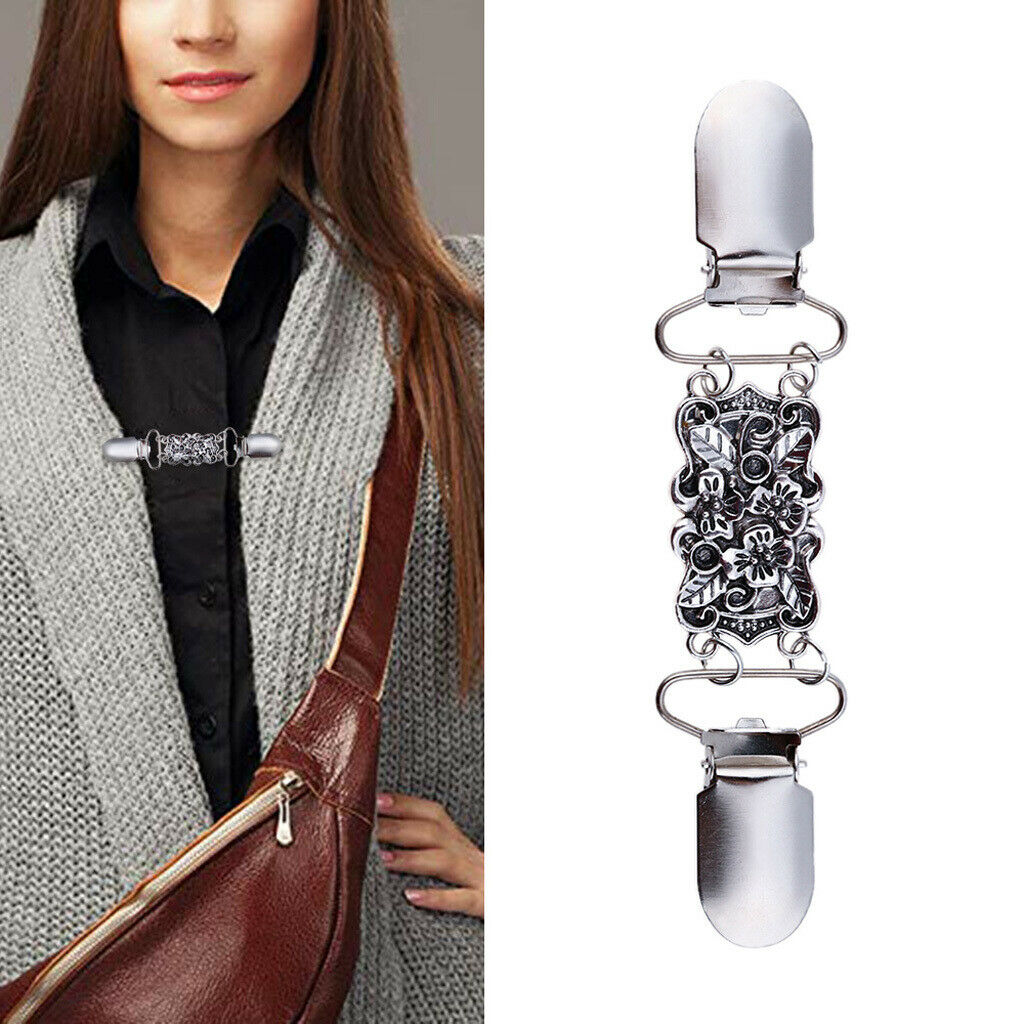 4 Pieces Rhinestone Sweater Clip Duck Buckle Clips Cardigan Clip Collar Clips
