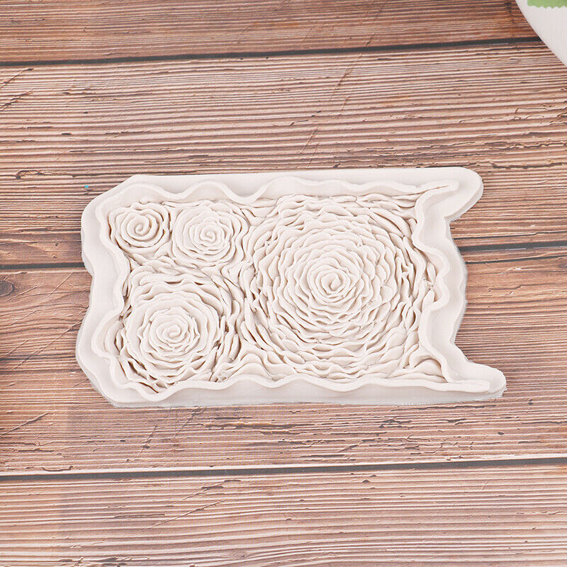 Three-dimensional rose flower fondant pattern silicone mold DIY  baking toolBDA