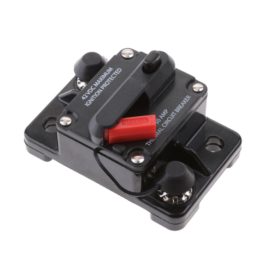 50 Amp Manual Reset Circuit Breaker Fuse Holder Kill Switch 12V-42V DC