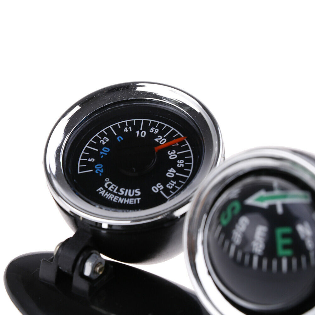 2 in 1 Guide Ball Car Compass Thermometer Car Ornaments Direction Dashboa.l8
