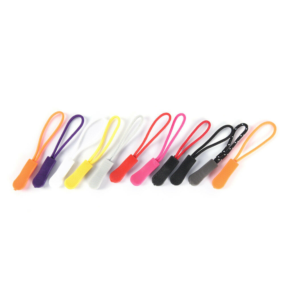 10PCS Zipper Pulls Cord Rope Ends Lock Zip Clip Buckle for Clothing Bags .l8