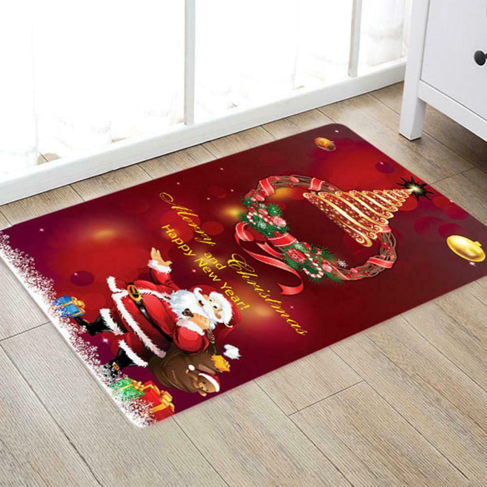 40x120cm Christmas Santa Claus Anti-slip Pad Kitchen Floor Mat Carpet Rug @