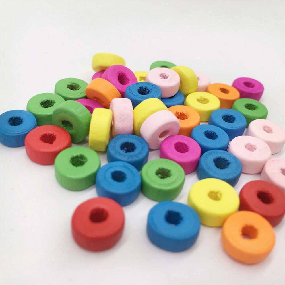 100x mixed wooden spacer beading beads wood bead jewelry accessories .l8