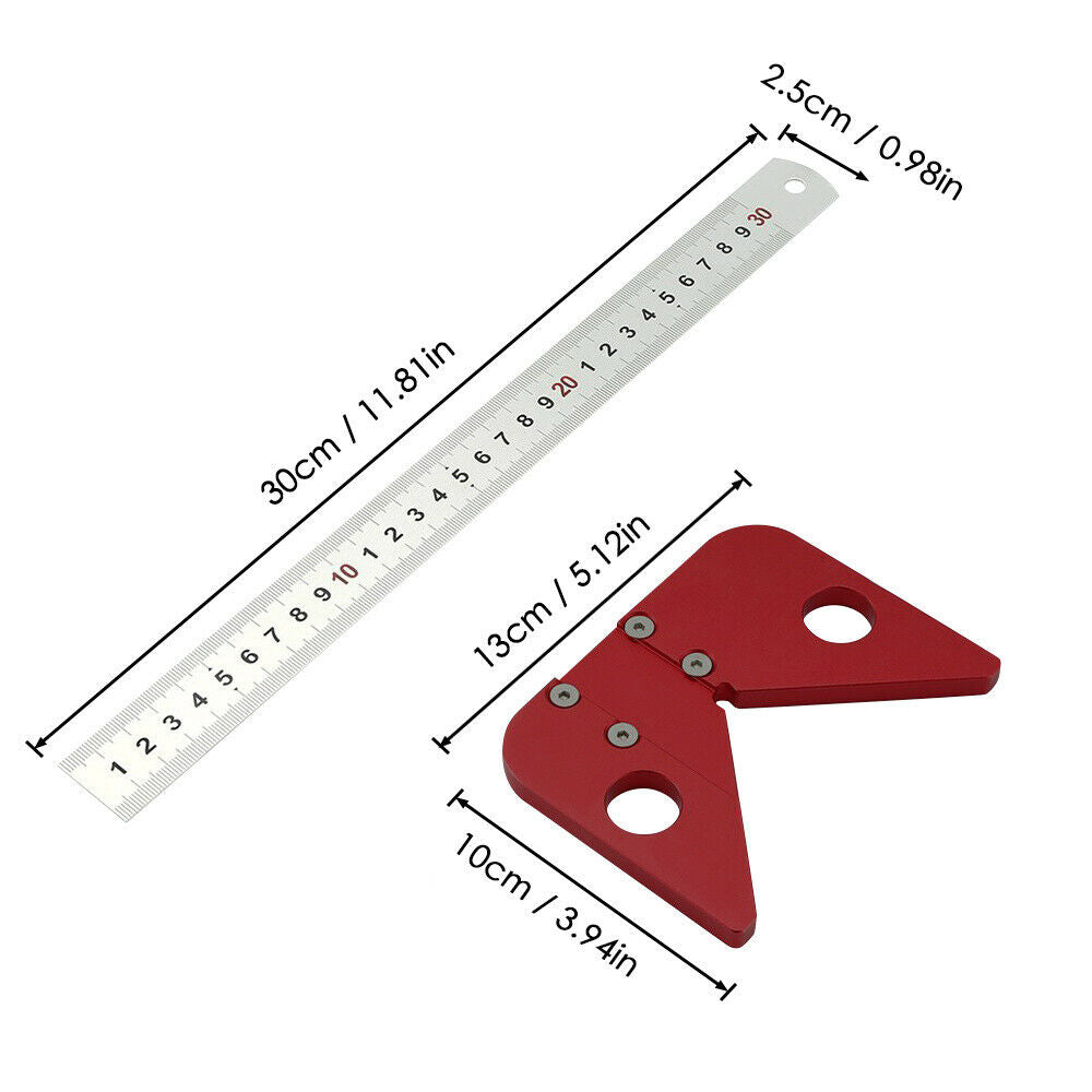 45 Degree Scriber Round Center Line Drawing Ruler Gauge Carpenter Layout Tools