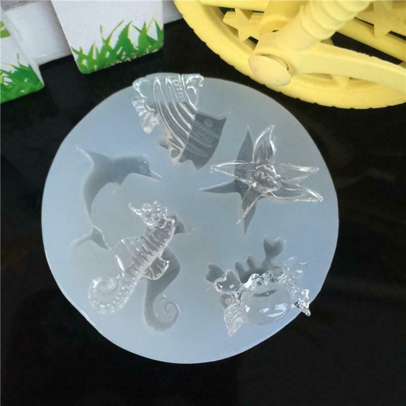 Sea Flounder Shell Starfish Jewelry Soap Silicone Mold Cake Decor Craft Tools