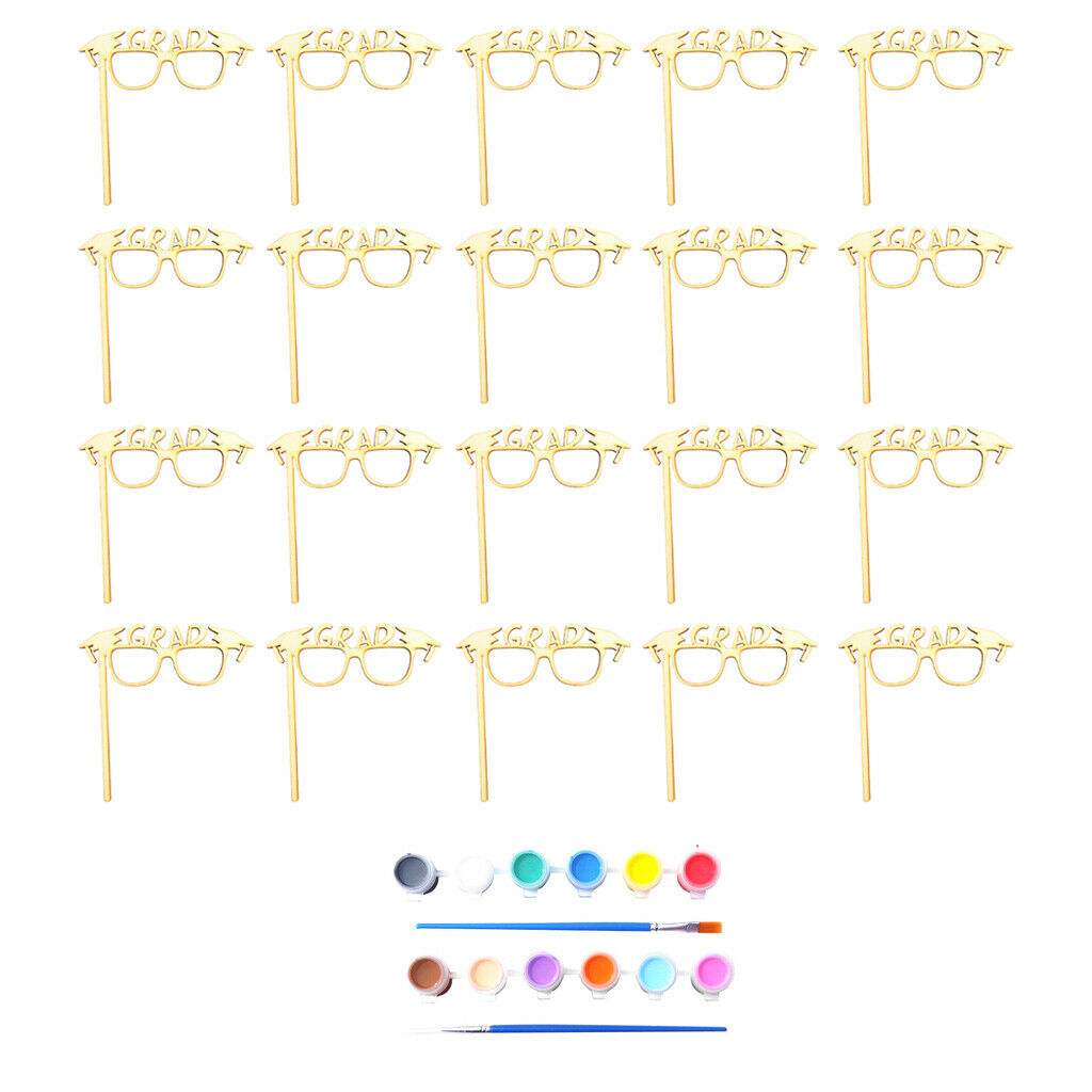 10 Pieces Graduation   GRAD Glasses Party Photo Booth Prop MDF DIY Craft