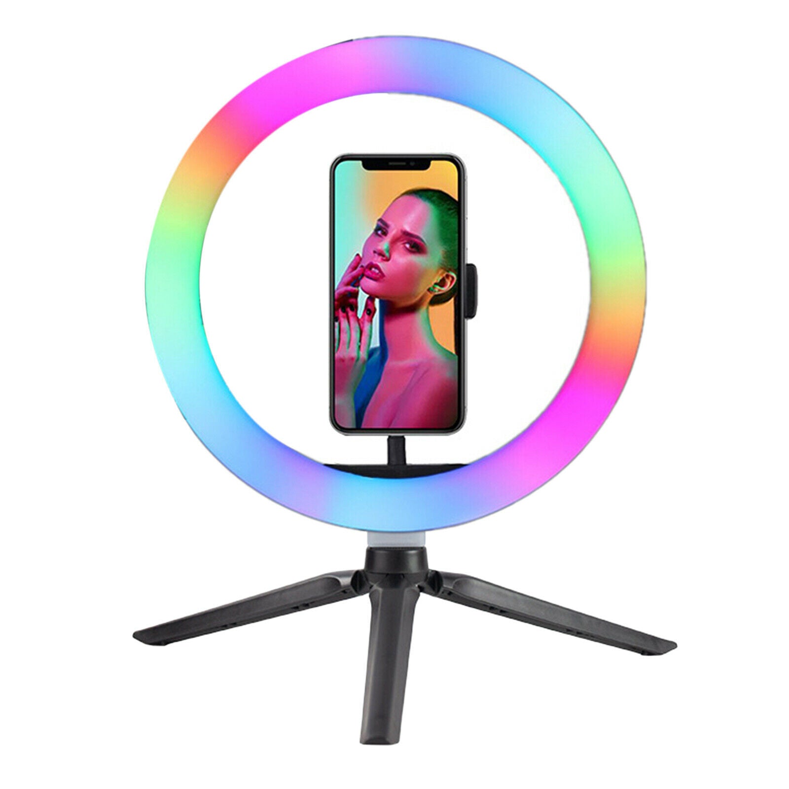 10inch Dimmable LED Ring Light with Tripod Stand & Phone Holder Desktop Kit