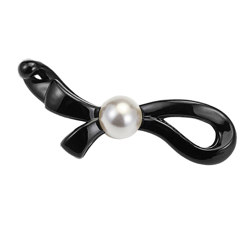 Fashion Women's Pearls Bow Banana Hair Clip Barrette Hairpin Hair Grip