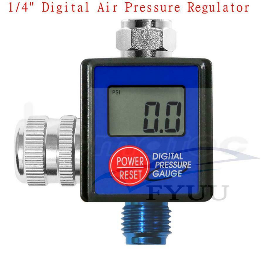 Spray Gun Digital Paint Air Pressure Regulator Gauge Water Trap Filter Tool 1/4"