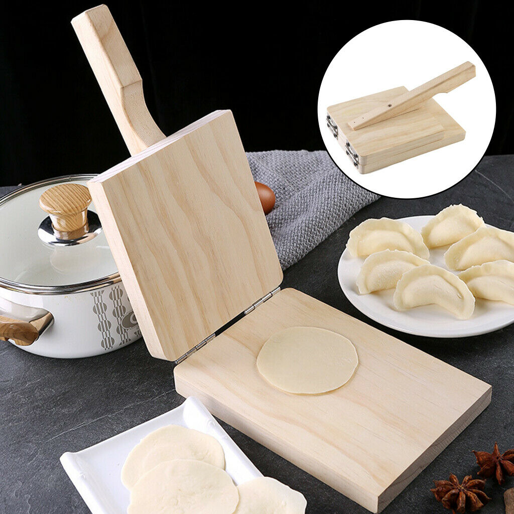 Wooden Dough Press Manual Dumpling Presser Gyoza Maker Baking Pressing Tool