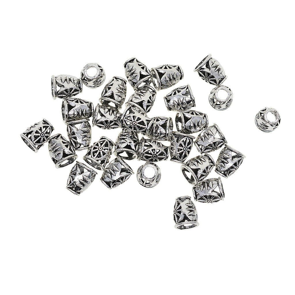 30pcs Evil Eye Beaded Filigree Hats, Tassel Tips, for Jewelry Accessories