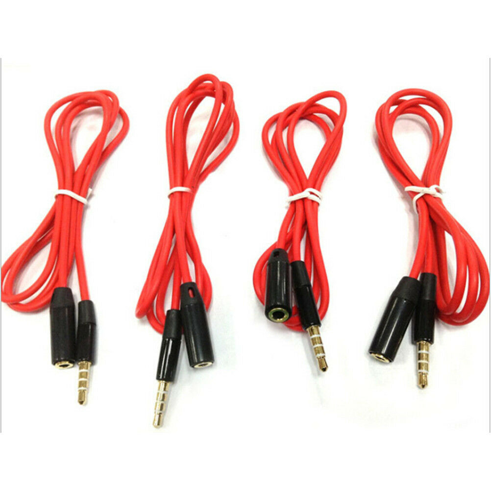3.5mm 4Pole Male to Female Earphone Headphone Audio Cable Adapter Mic Ext.l8