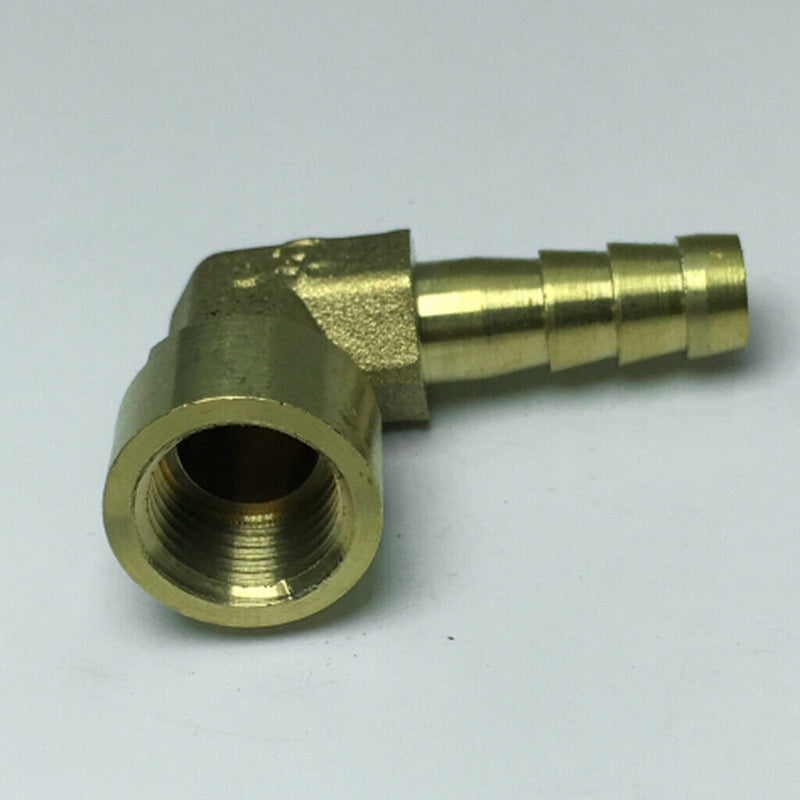 Brass 90 Degree Female Thread Hose Pipe Fitting, 1/4'' Connector DN8x8mm