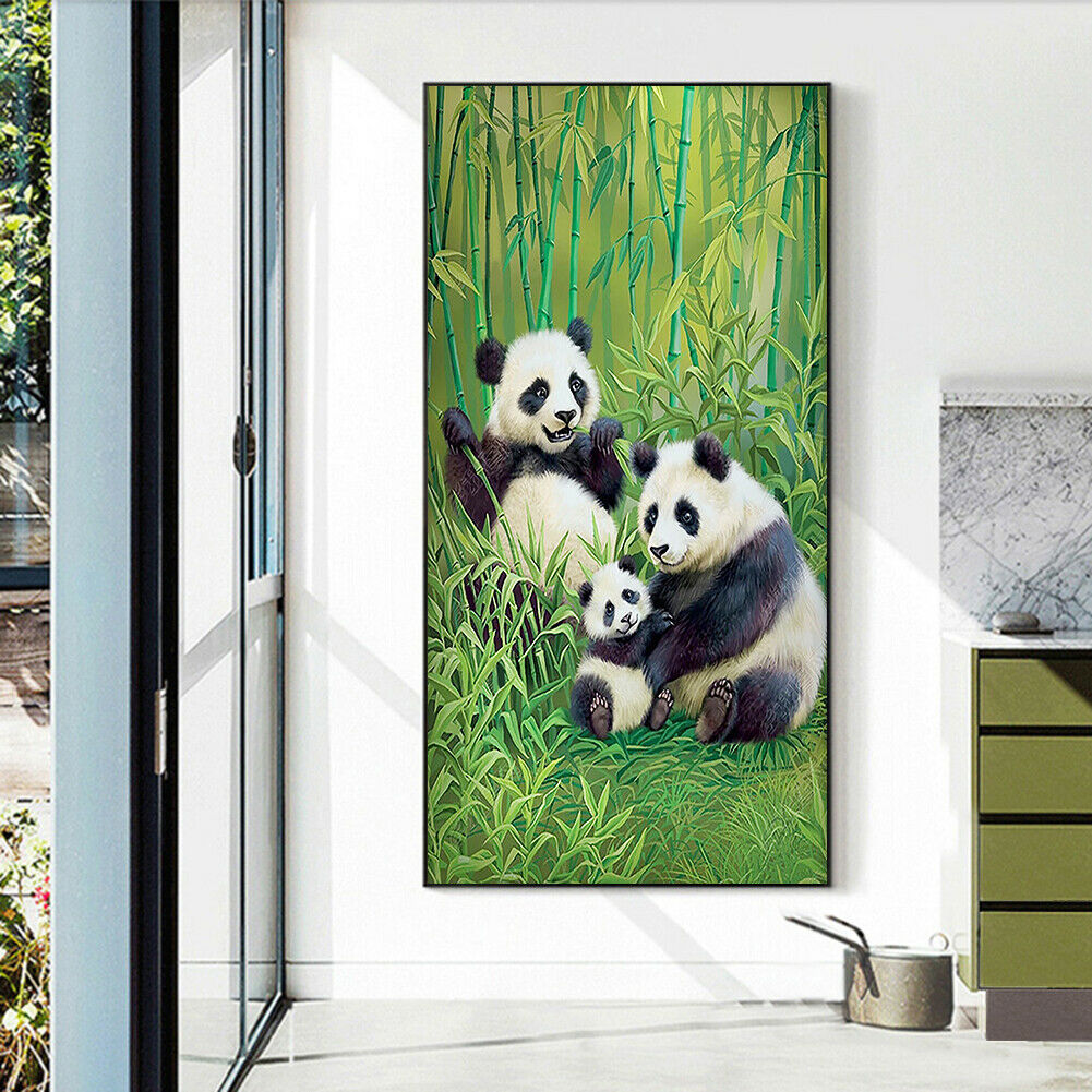 Cute Panda 5D DIY Full Round Drill Diamond Painting Mosaic Decor Beadwork  @