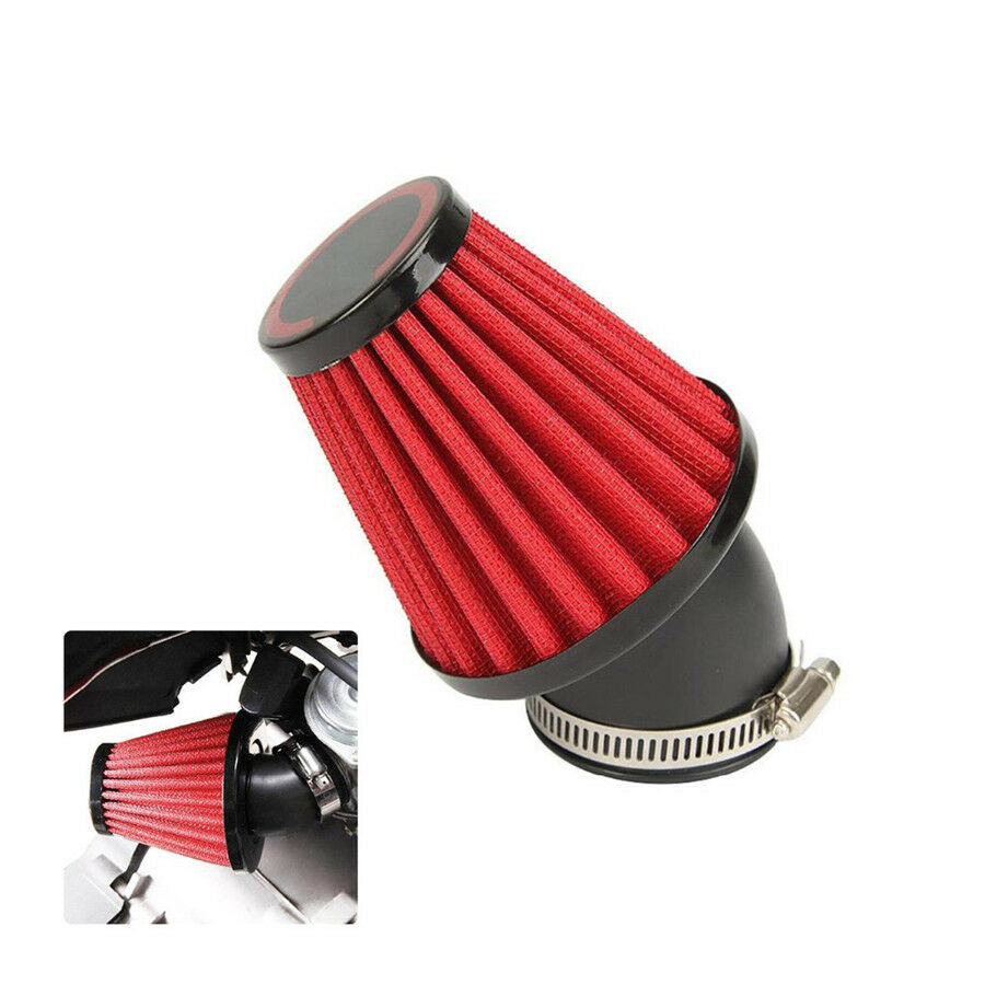 Red 42mm Air Filter Pod 45 Angled 150cc-250cc Motorcycle Scooter ATV Dirt Bike