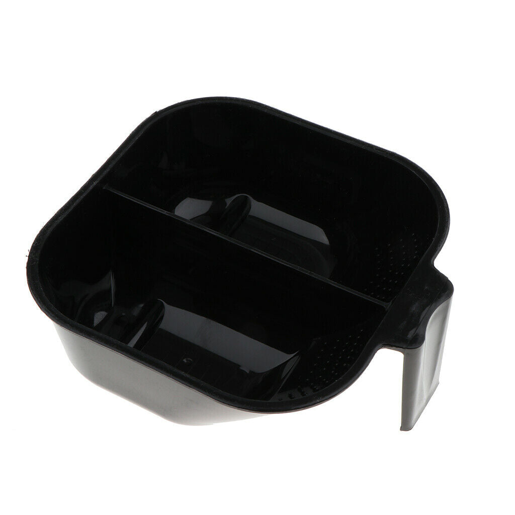 2 Grids Plastic Salon Hair Dye Bleach Mixing Bowl Coloring Tint Tool Black