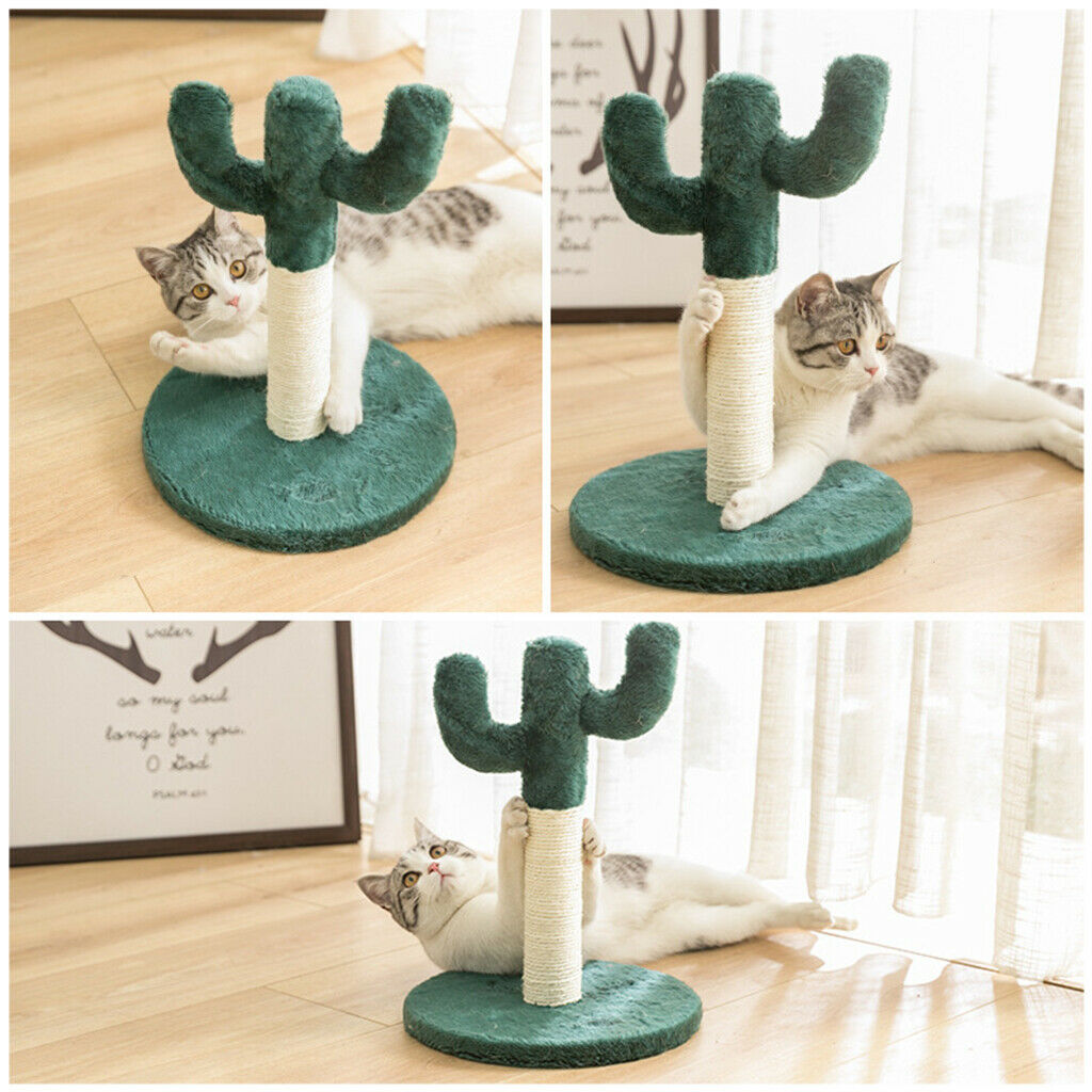 Cactus Shape Cat Scratching Post Kitten Tower Scratcher Poles Activity Toys