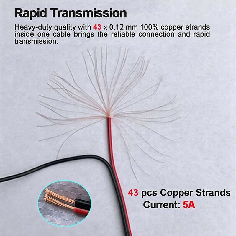 10 Pairs DC Power Pigtail Cable Wire,12V 5A Male & Female Connectors for CCTL6Q8