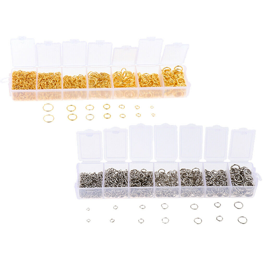2Box 1500x Metal Open Jump Rings for Jewlery Findings DIY Pendants Supplies