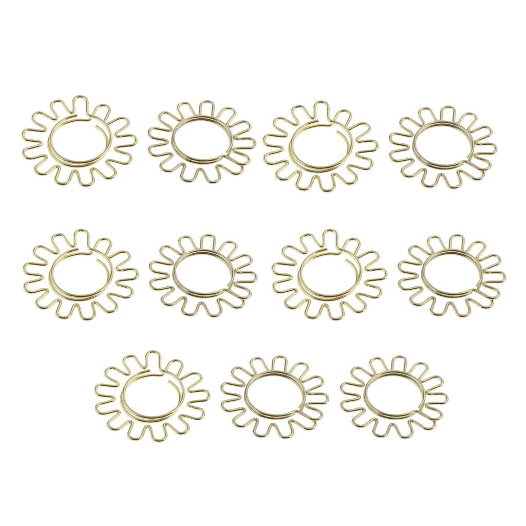 10Pcs Sunflower Paper Clips, Earth Shape Paperclips Metal for Office Supplier