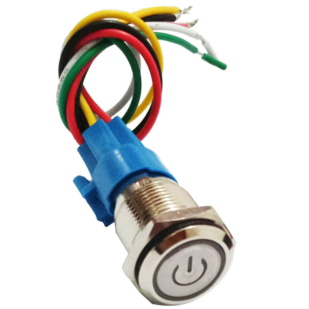 Metal Push Button 16mm Latching Pushbutton Switch 5A, 12V-24V
