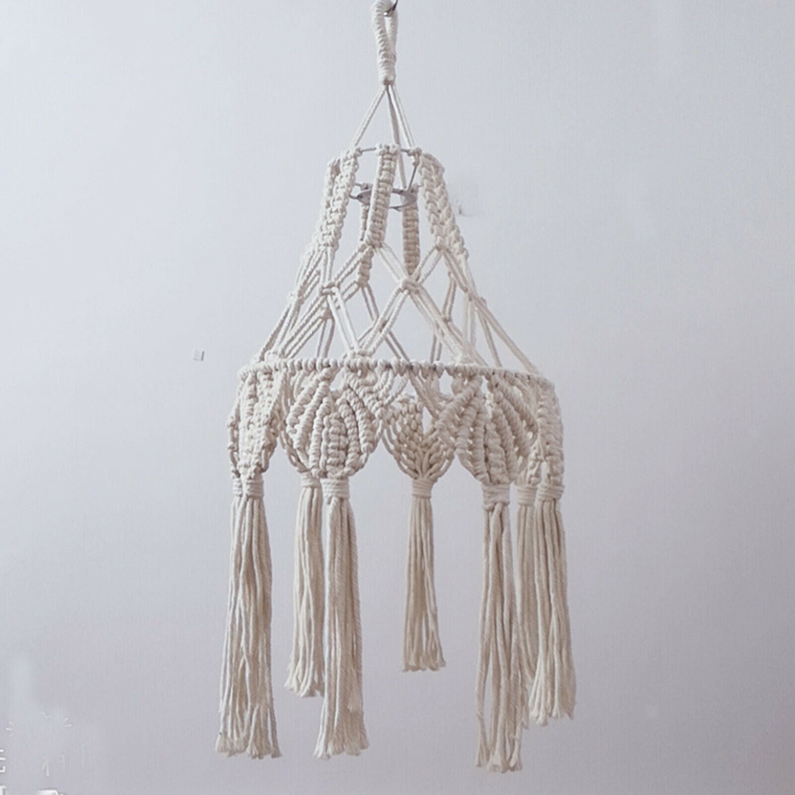 Macrame Tassel Lamp Shade Woven Boho Lampshade Cover Removable Home Decor