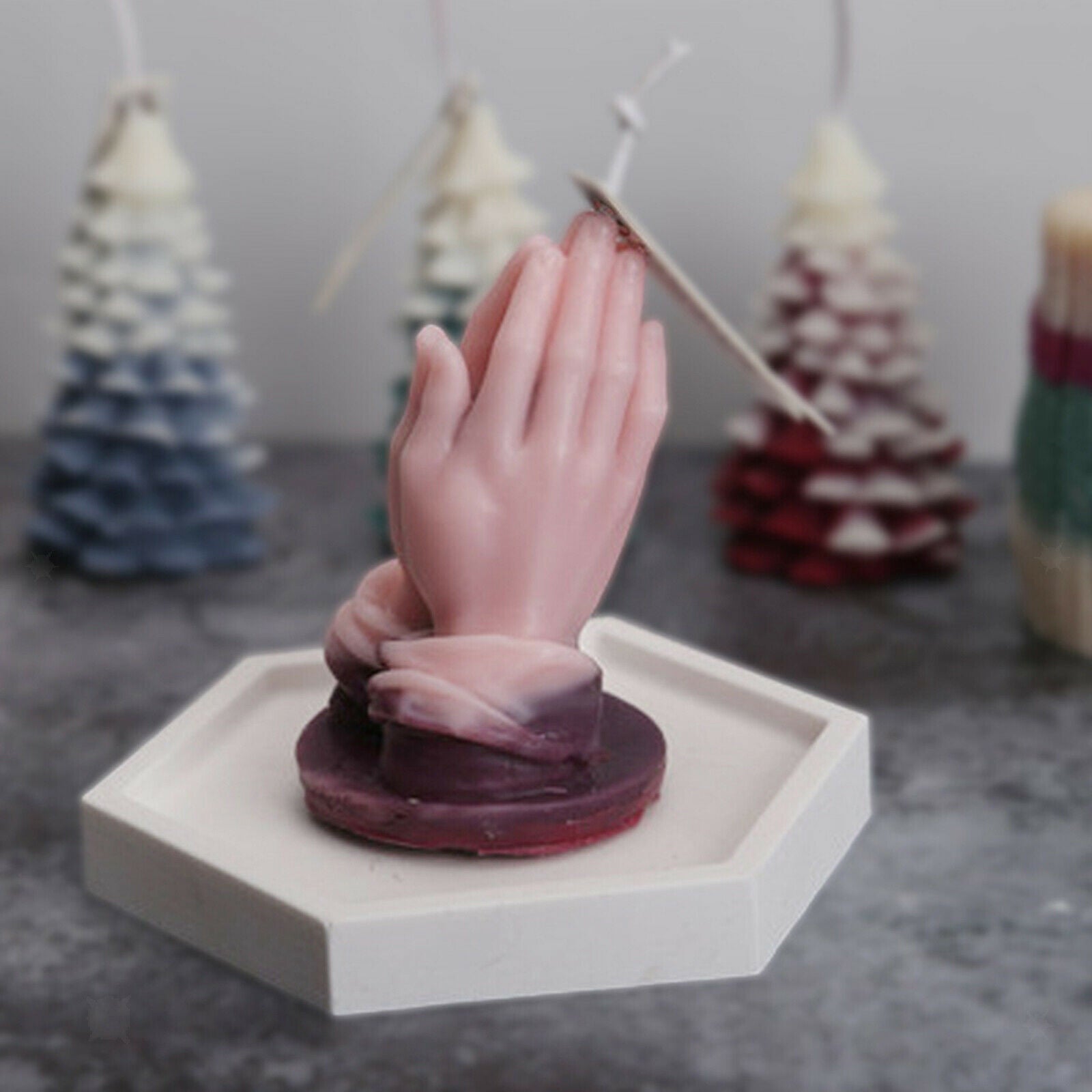 Praying Hands Silicone Mold DIY Chocolate Polymer Plaster Wax Candle Mold