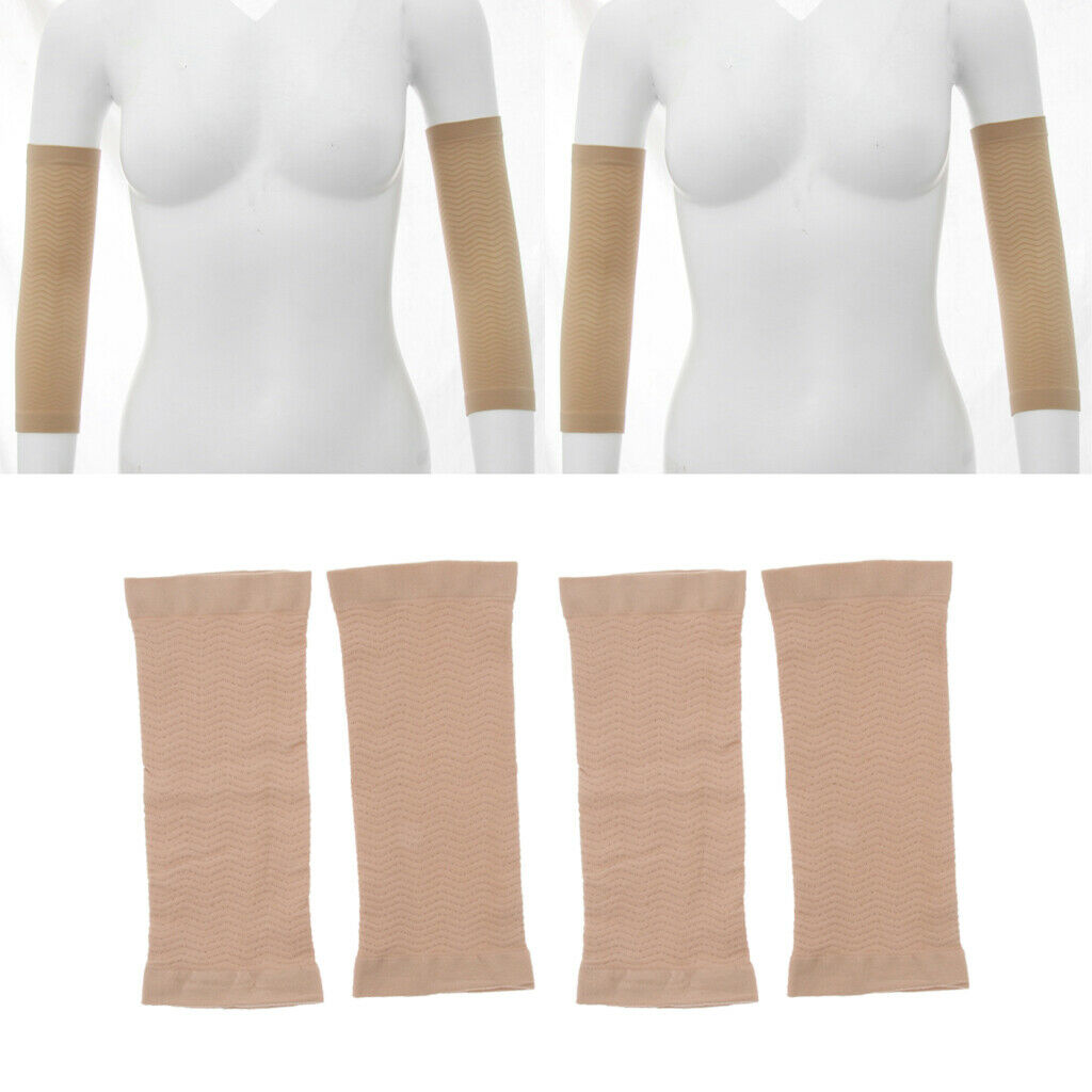 2Pairs Women Sports Upper Arm Shapewears Slimmer Shaper Sleeves Wrap Skin