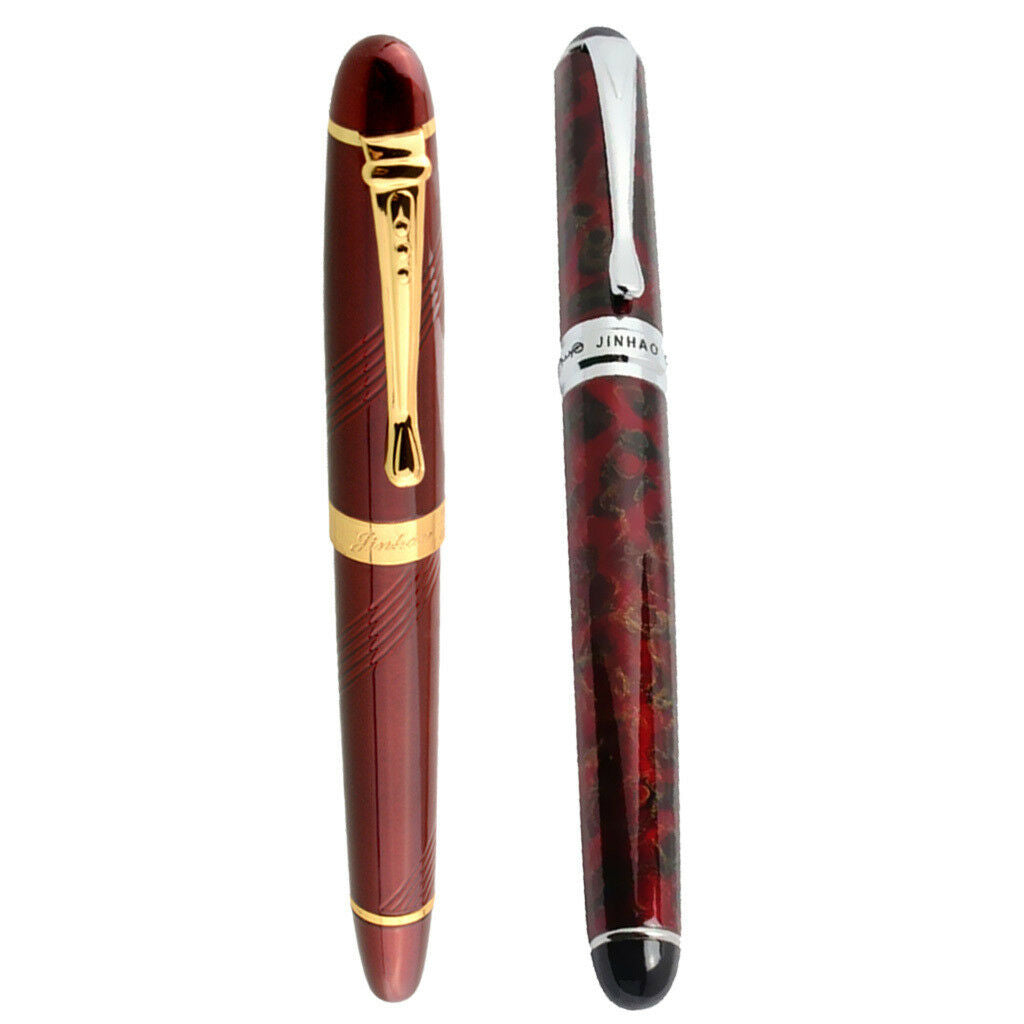 2pcs Jinhao X450 X750 Golden Clip Stripes Medium Nib Fountain Pens Ink Pens