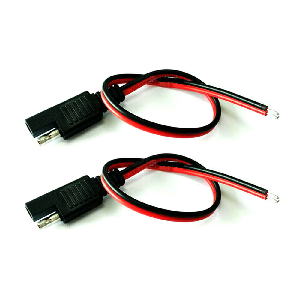 2Pcs 30cm 10A Solar Battery Panel 2Pin SAE Quick Disconnect Plug Cable Extension